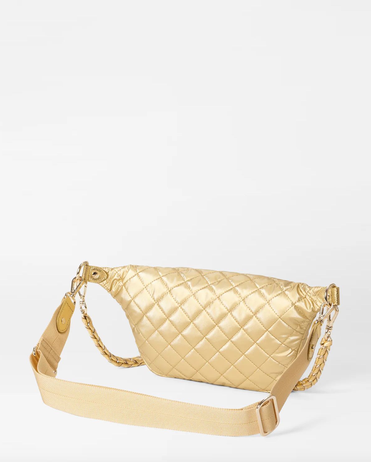 MZ Wallace Small Crosby Crossbody Sling in Light Gold Pearl Metallic