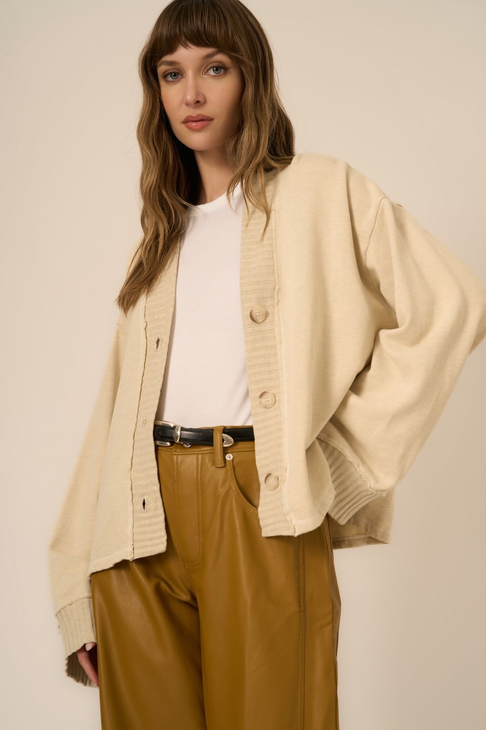 Project Social T Romy Button Front Cardi