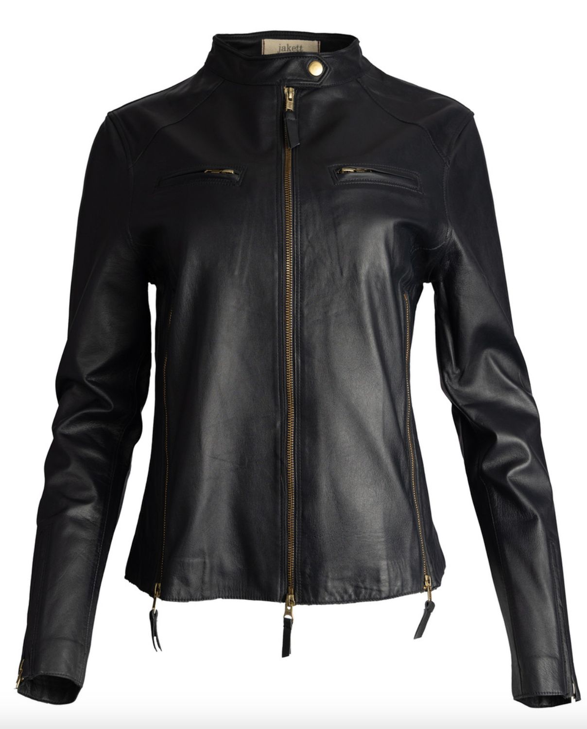 Jakett Vespa-Vintage Leather Jacket in Black
