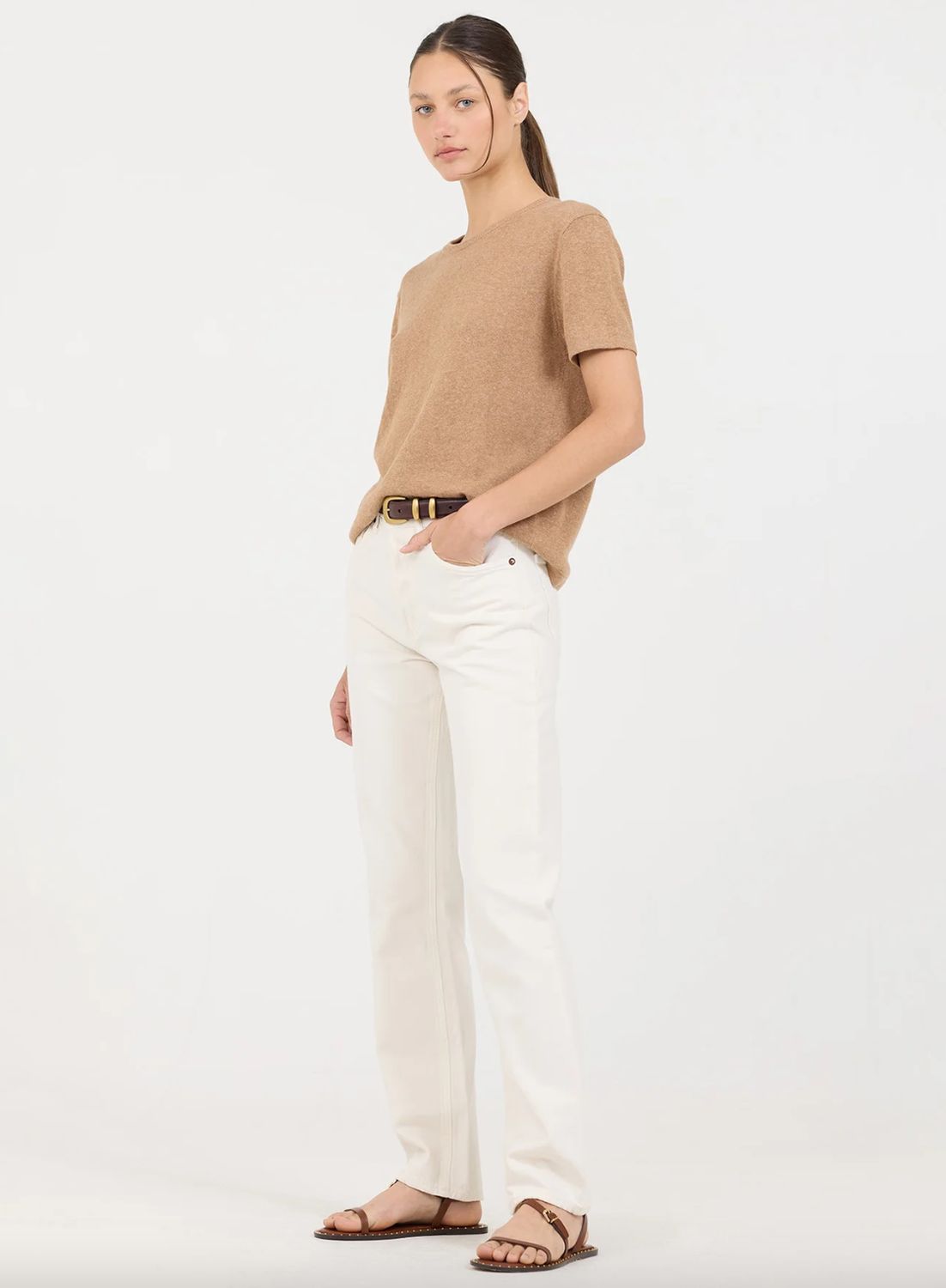 One Grey Day Polina Tee in Fawn