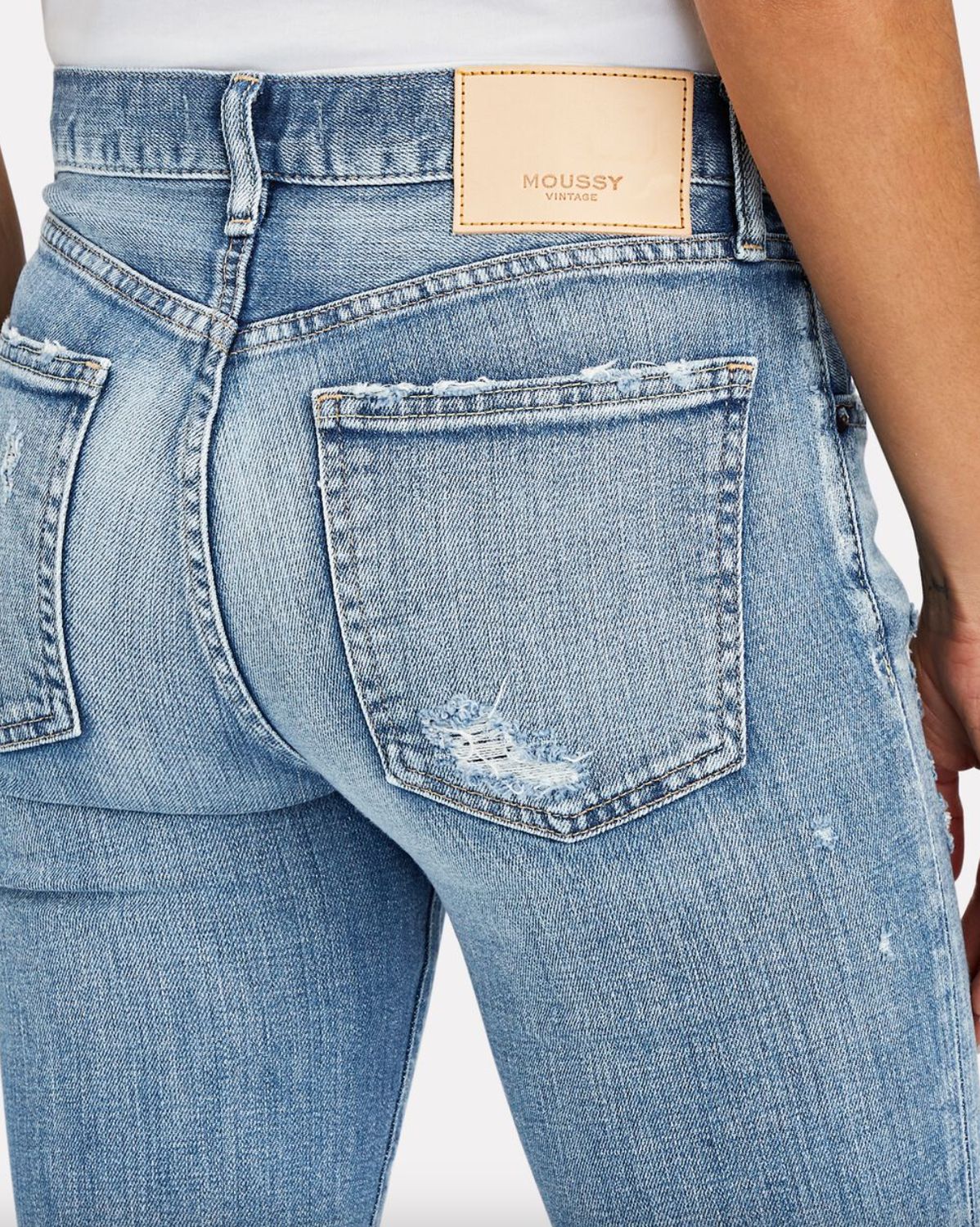 Moussy Glendele Skinny Jean in Blue Wash