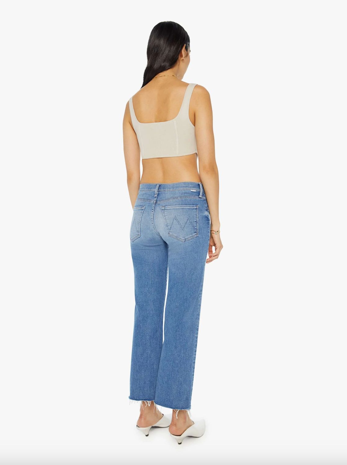 Mother Mid Rise Rambler Zip Ankle Fray Jean in Enjoy the Ride