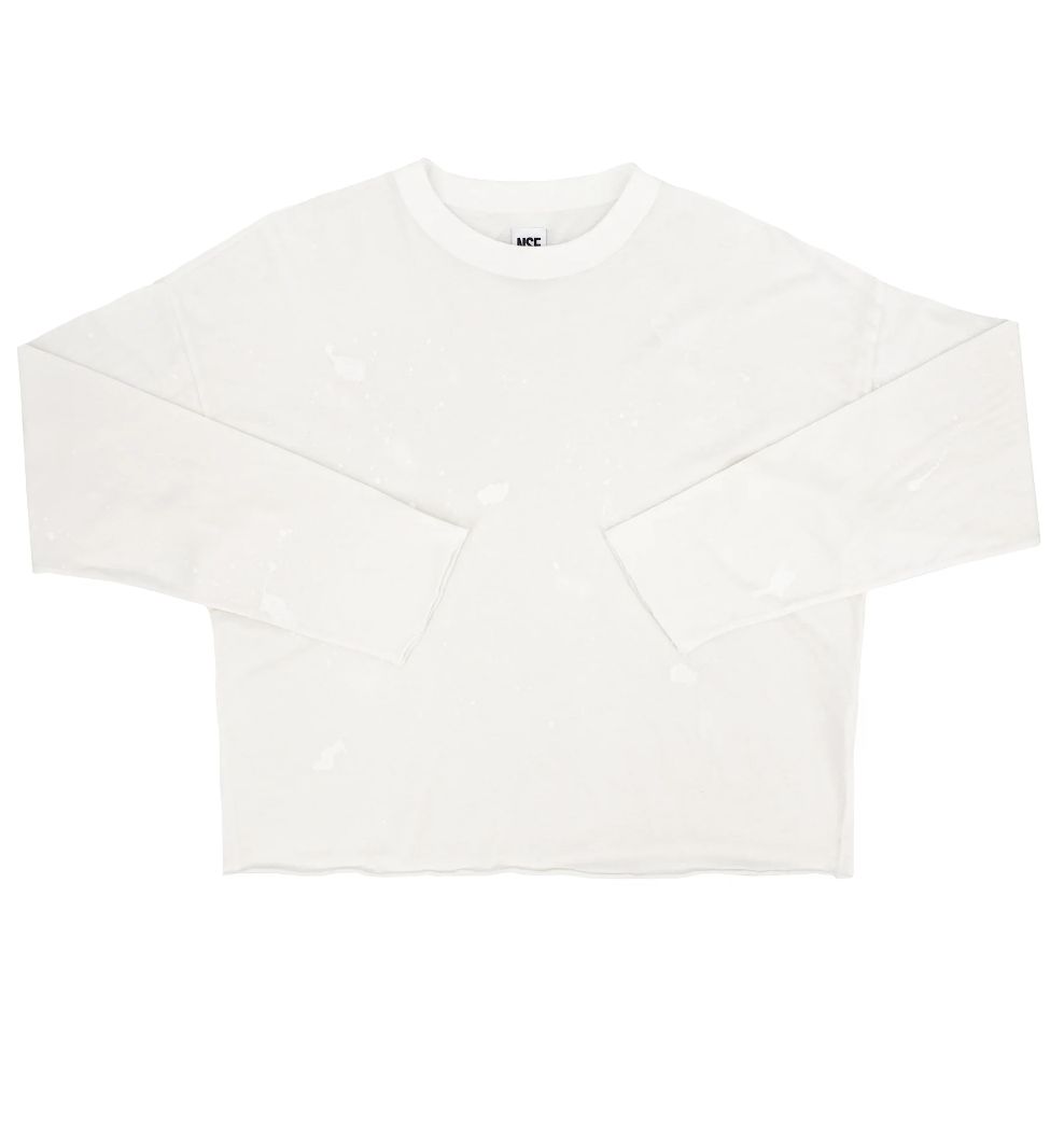 NSF Loffler Long Sleeve T in White Paint Splatter