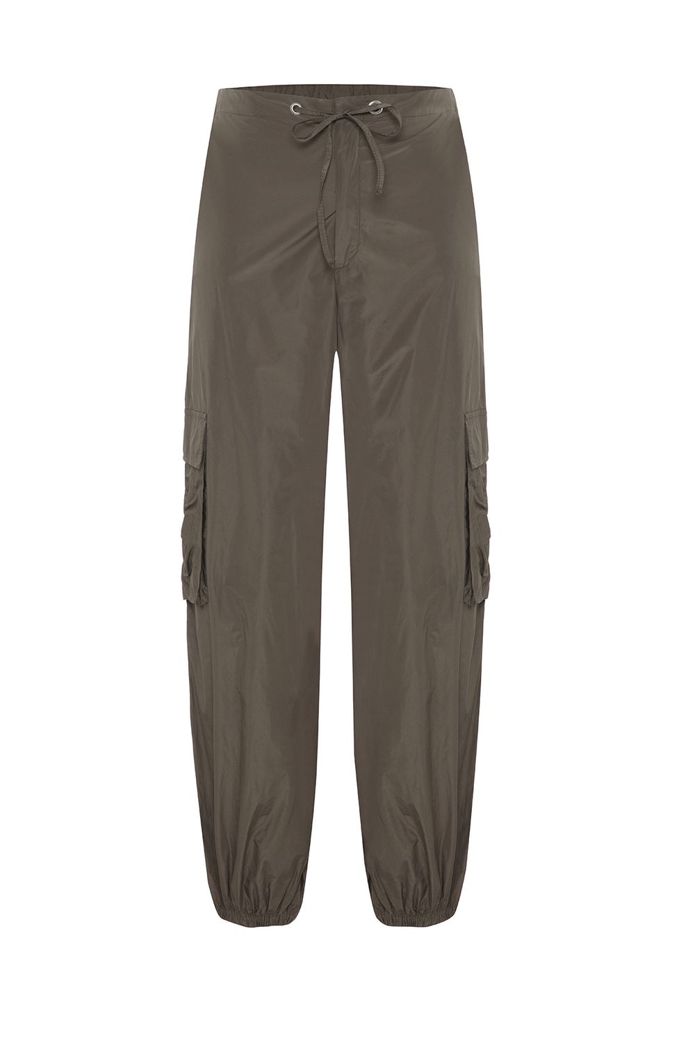 THEO The Label Theia Taffeta Cargo Pant in Army Green