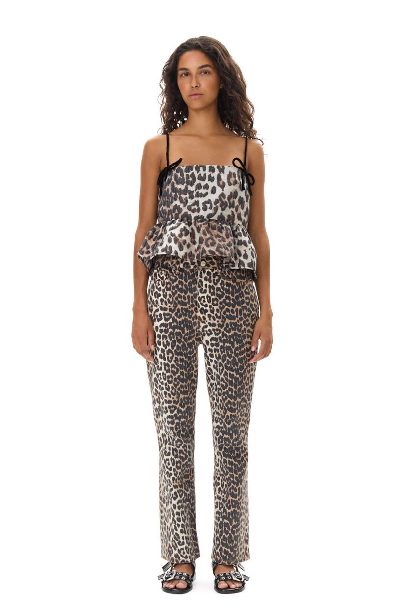 GANNI Leopard 3D Jacquard Top