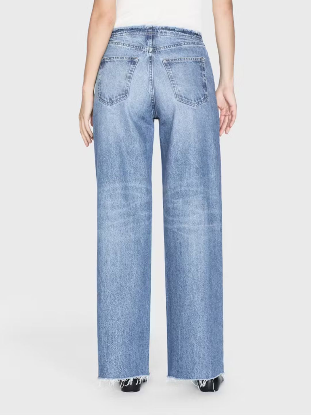 Frame Le Low Baggy Wide Leg Cut Off Jean in Crosbie