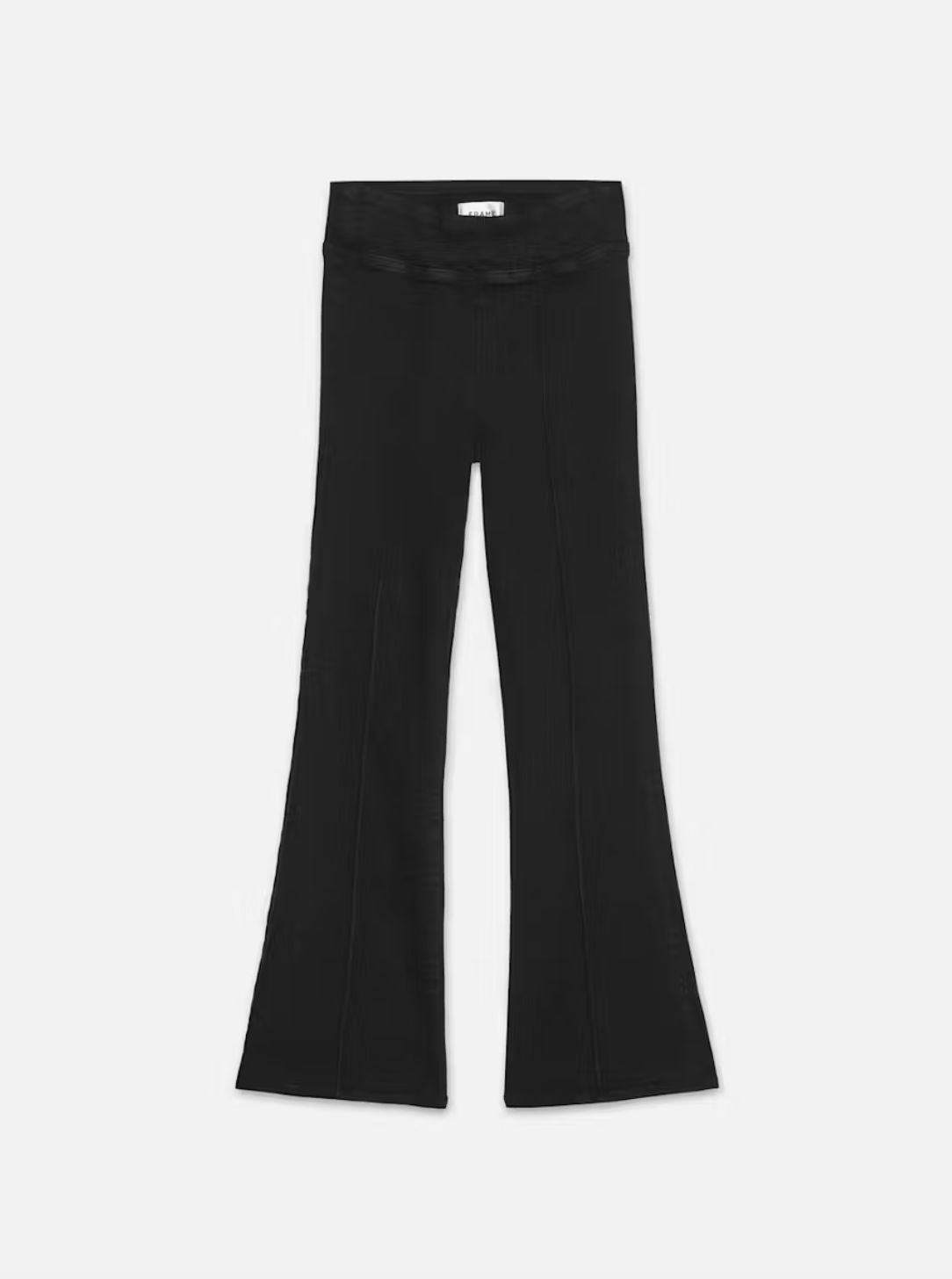 Frame Jetset Crop Mini Boot Pintuck Jean in Noir Sheen
