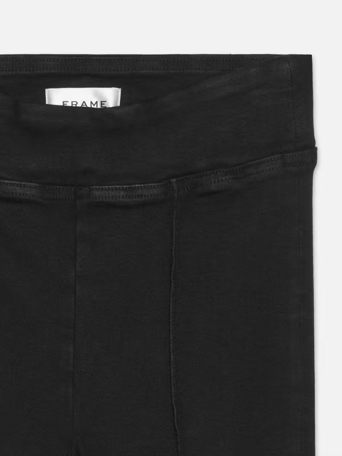 Frame Jetset Crop Mini Boot Pintuck Jean in Noir Sheen
