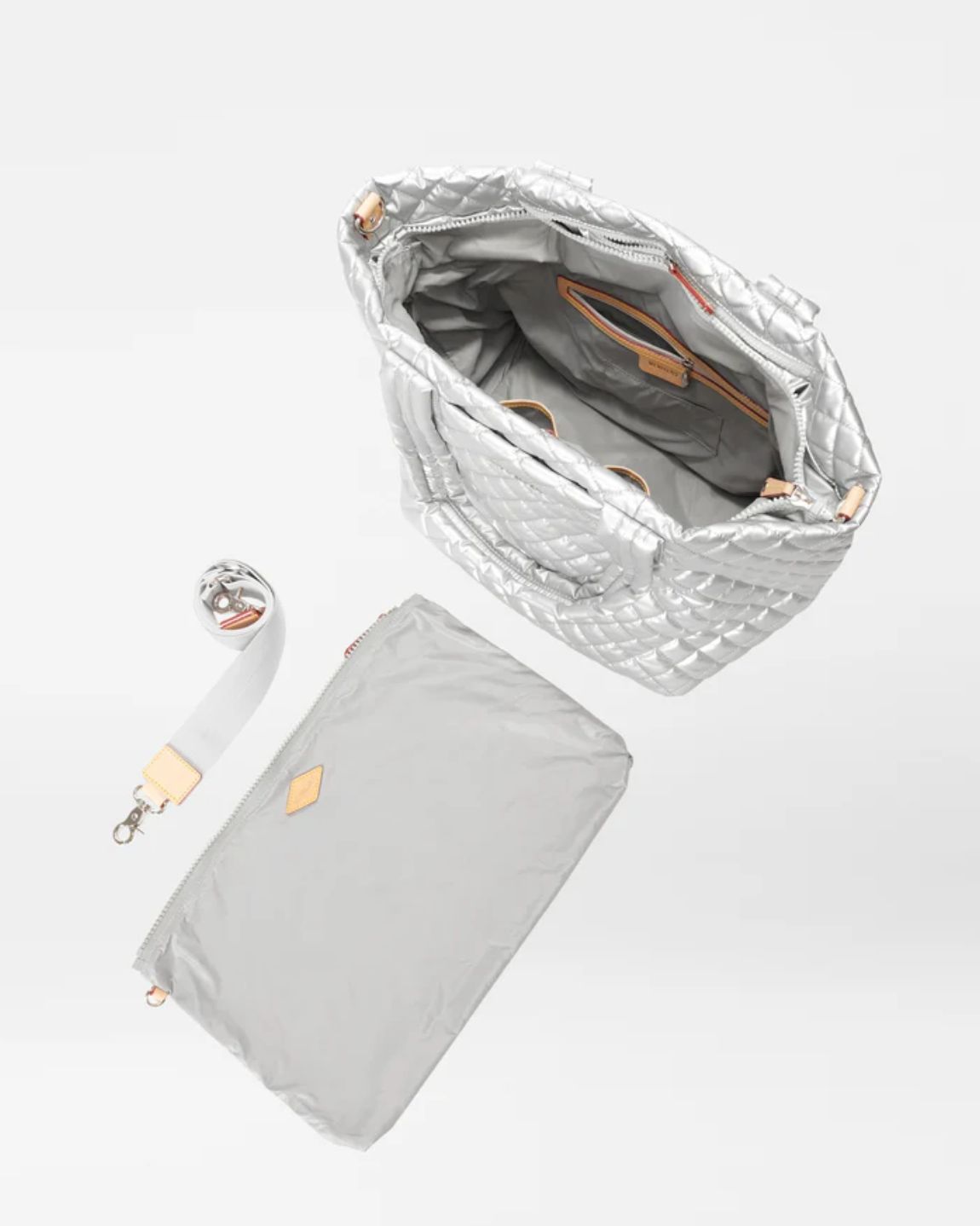 MZ Wallace Metro Tote Deluxe Matte Silver