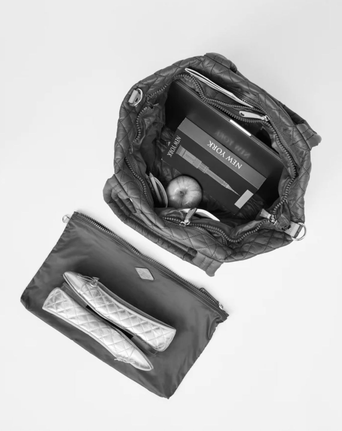 MZ Wallace Metro Tote Deluxe Matte Silver