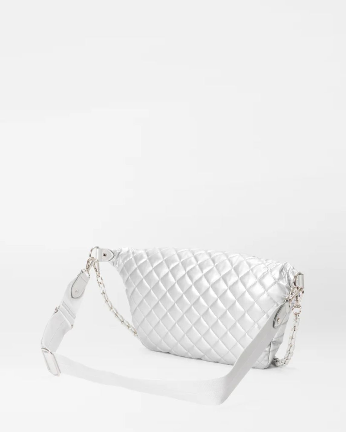 MZ Wallace Crosby Sling Bag in Matte Silver