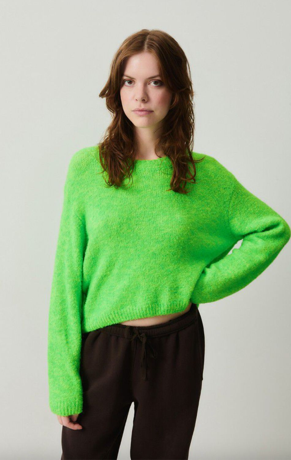 American Vintage Cikoya Sweater in Vert Fluo