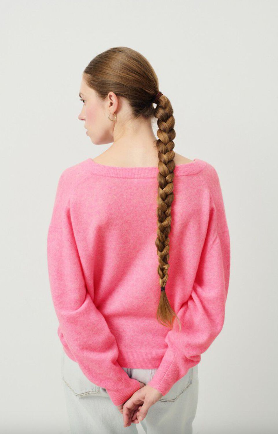 American Vintage Raxow V-neck Sweater in Princess Chine