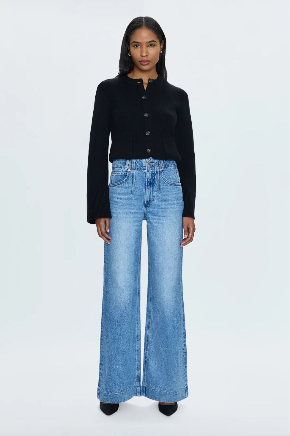 Pistola Lana Double Button High Rise Wide Leg Jean in Gallery
