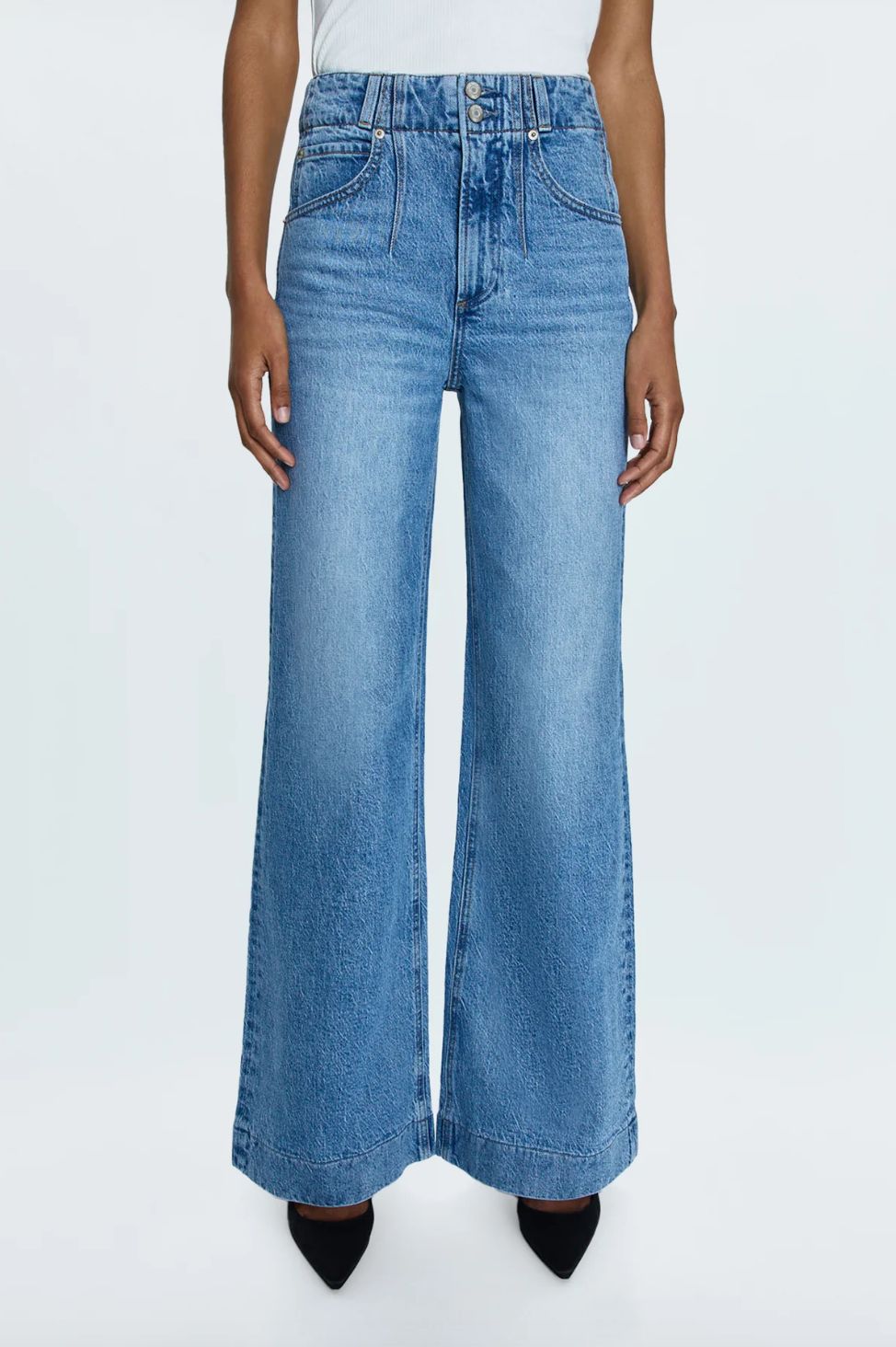 Pistola Lana Double Button High Rise Wide Leg Jean in Gallery