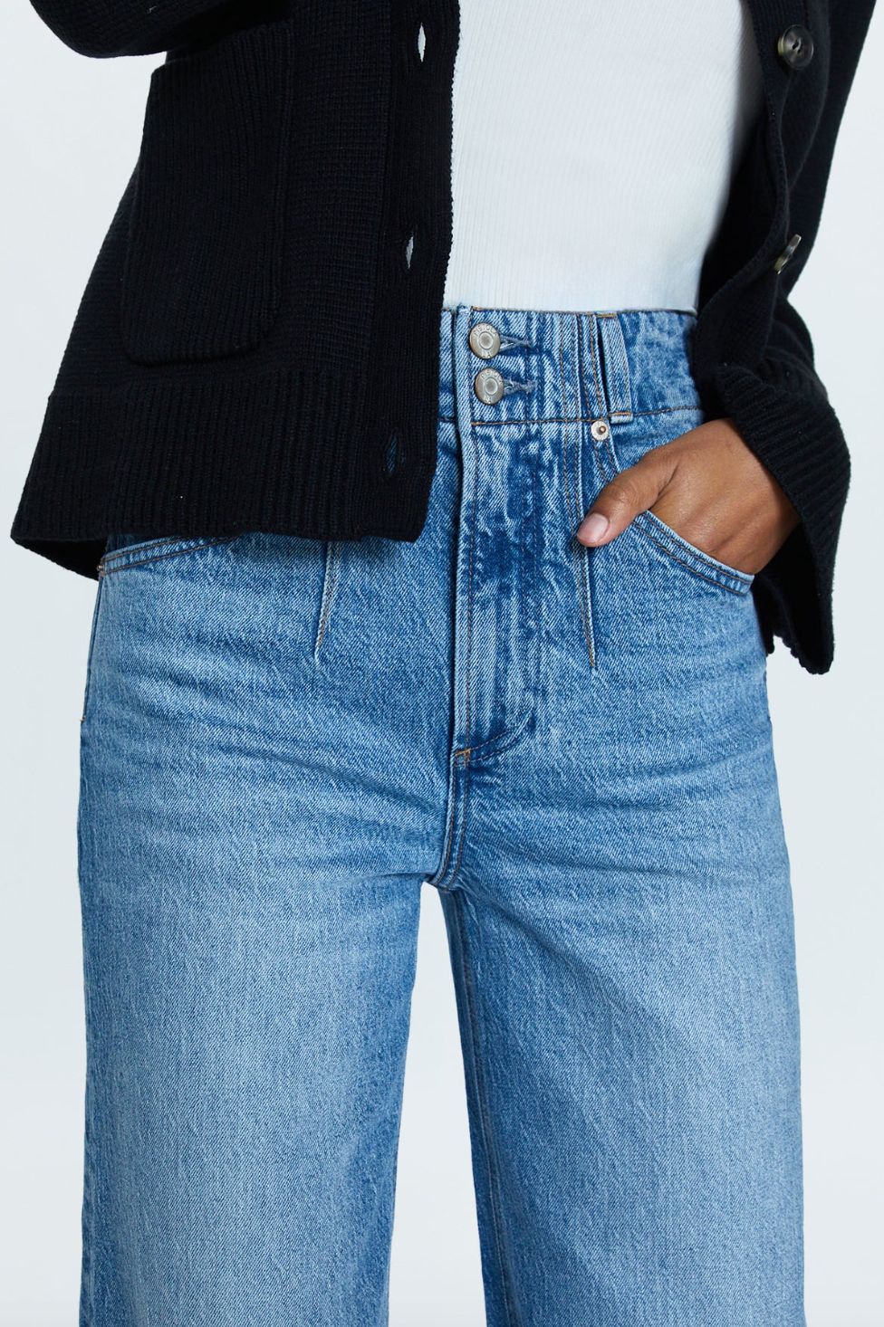 Pistola Lana Double Button High Rise Wide Leg Jean in Gallery