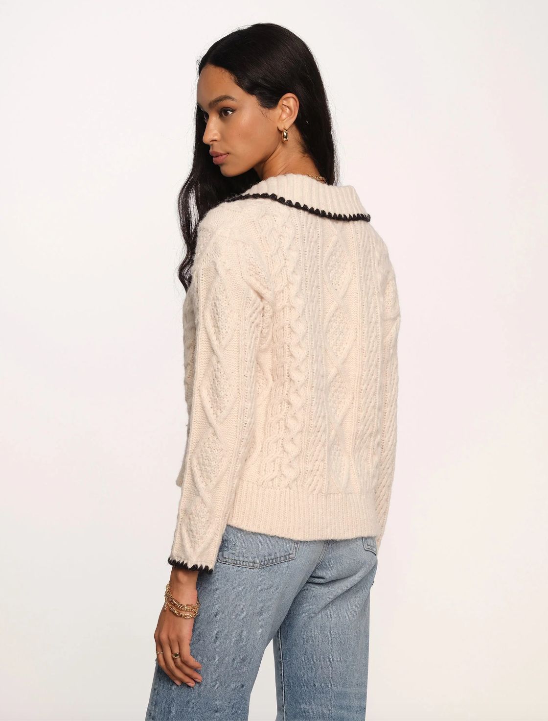 Heartloom Ivana Half-Zip Cable Sweater