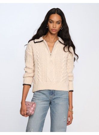Heartloom Ivana Half-Zip Cable Sweater