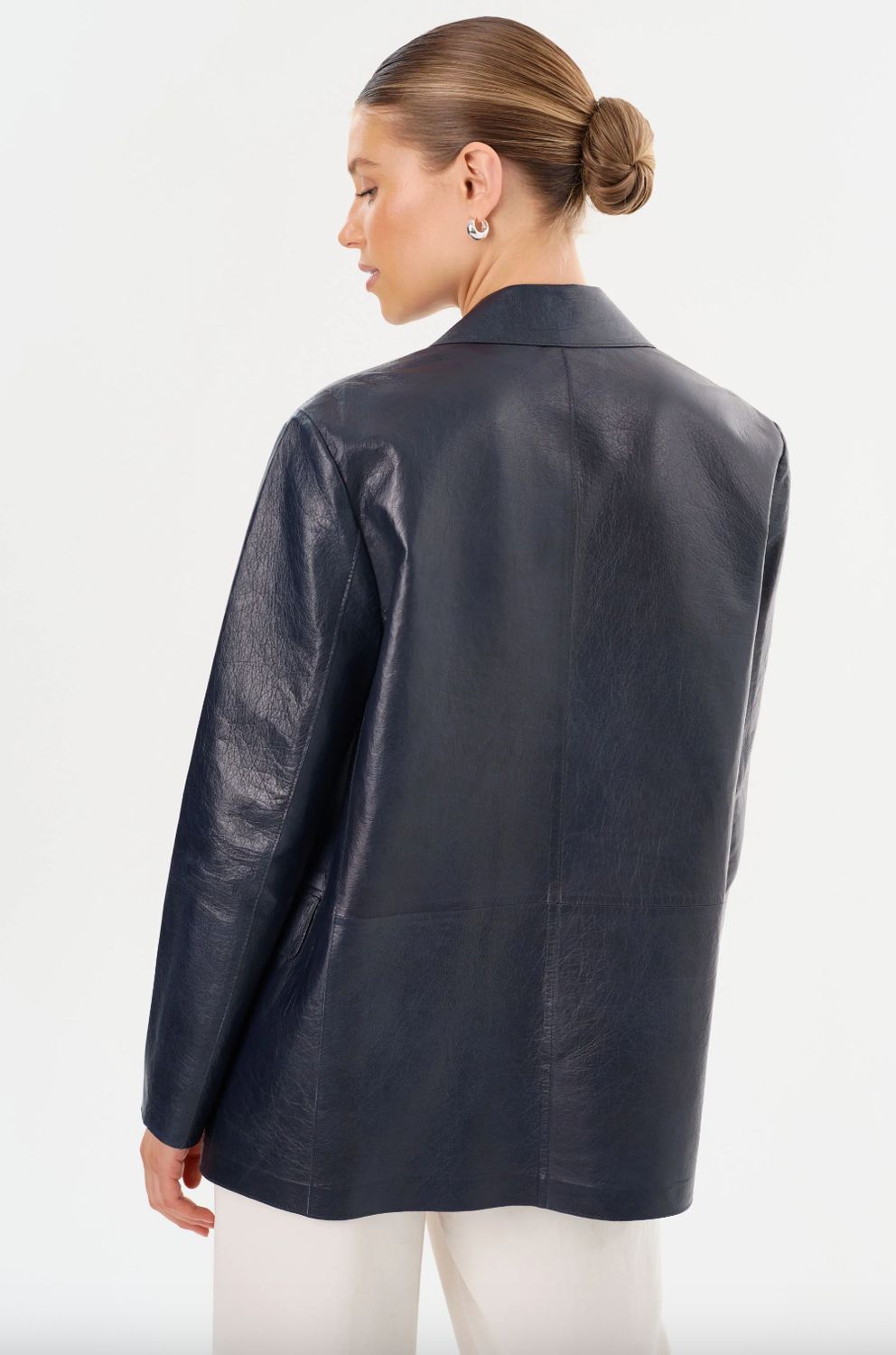 Lamarque Quirina Navy Leather Blazer