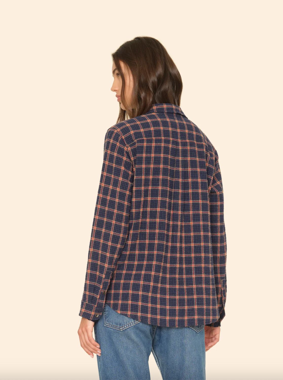 Xirena Scout Shirt in Navy Brick Check