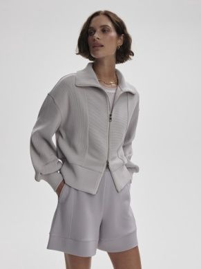 Varely Gibbs Zip Through Jacket in Lilac Marble