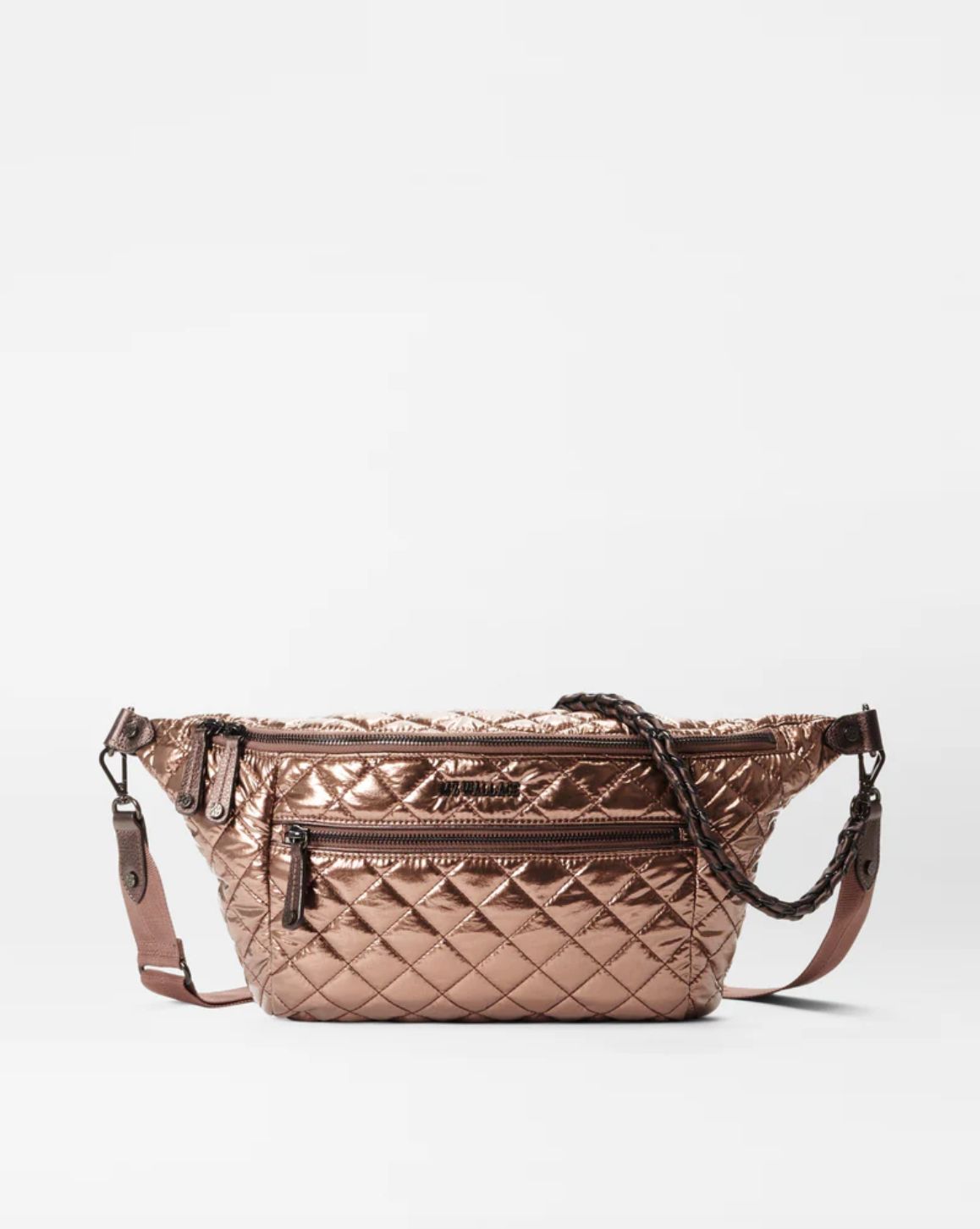 MZ Wallace Crosby Sling Bag in Copper Metallic Lacquer