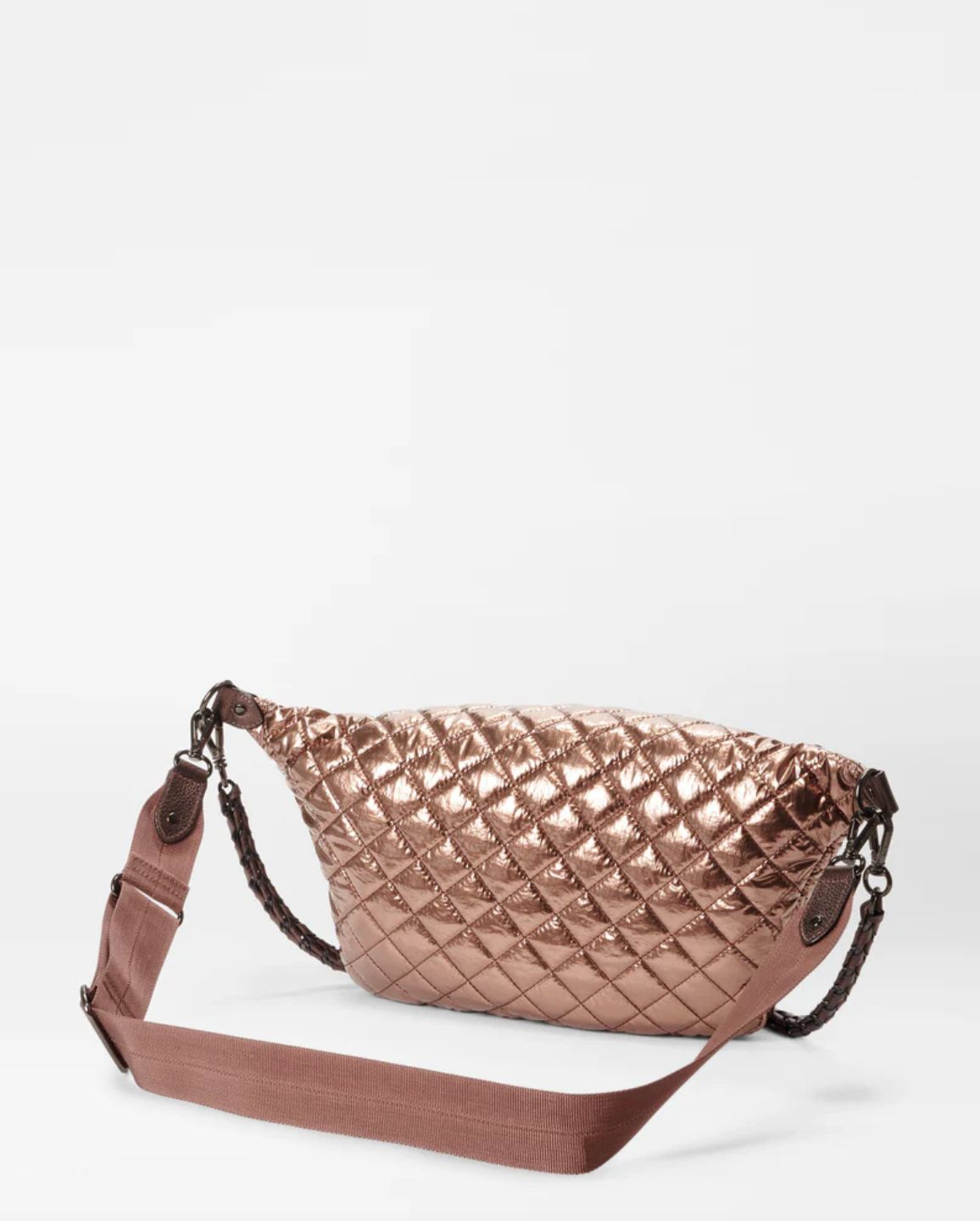 MZ Wallace Crosby Sling Bag in Copper Metallic Lacquer