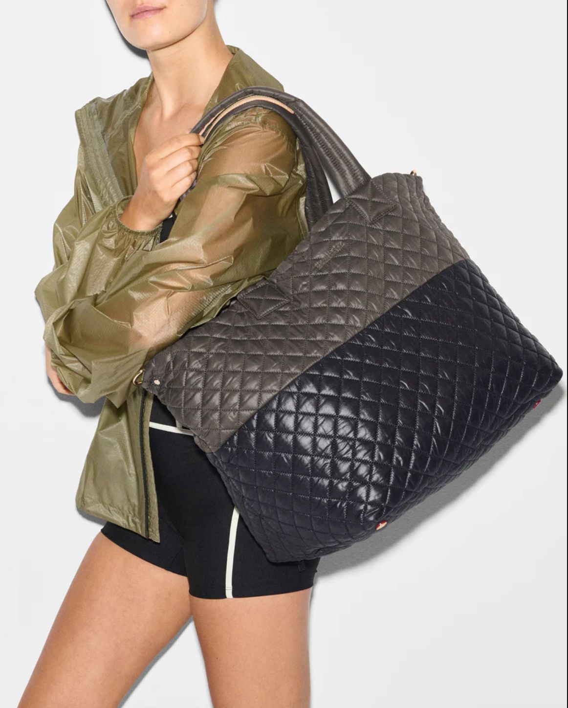 MZ Wallace Large Metro Tote Deluxe  in Black/Magnet