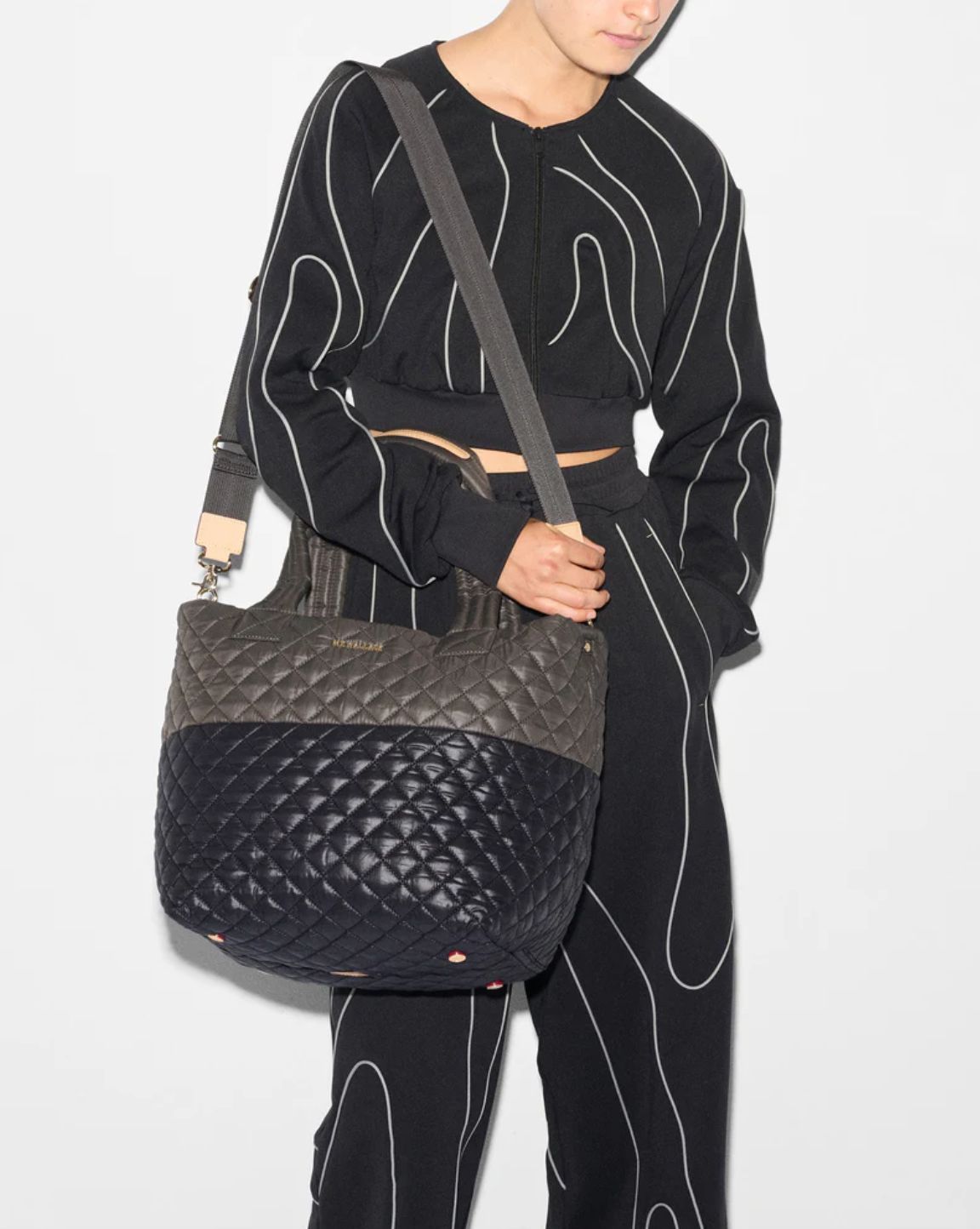 MZ Wallace Medium Metro Tote Deluxe in Black/Magnet