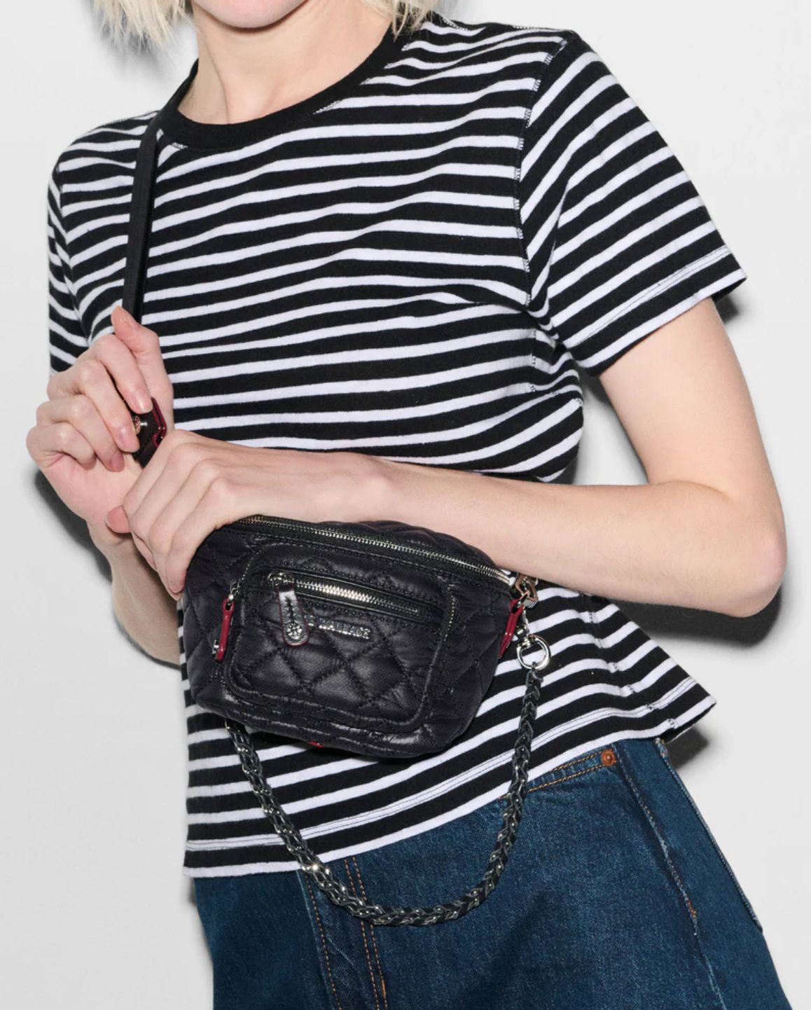 MZ Wallace Micro Crosby Sling Bag in Black