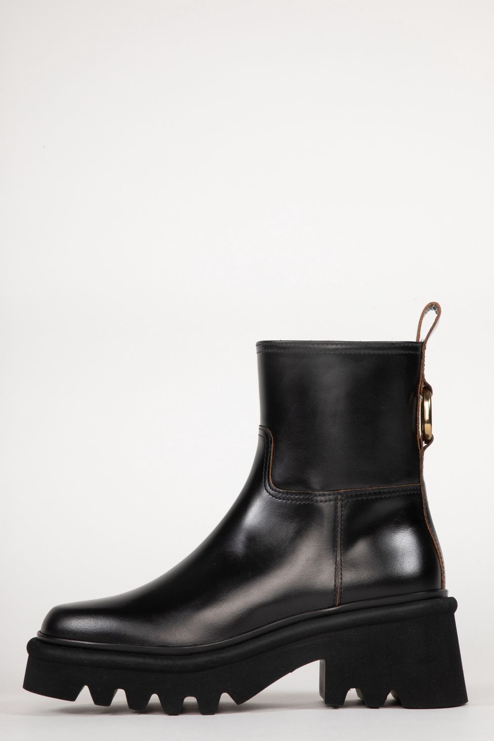 Homers Chunky Black Boot with Back Buckle