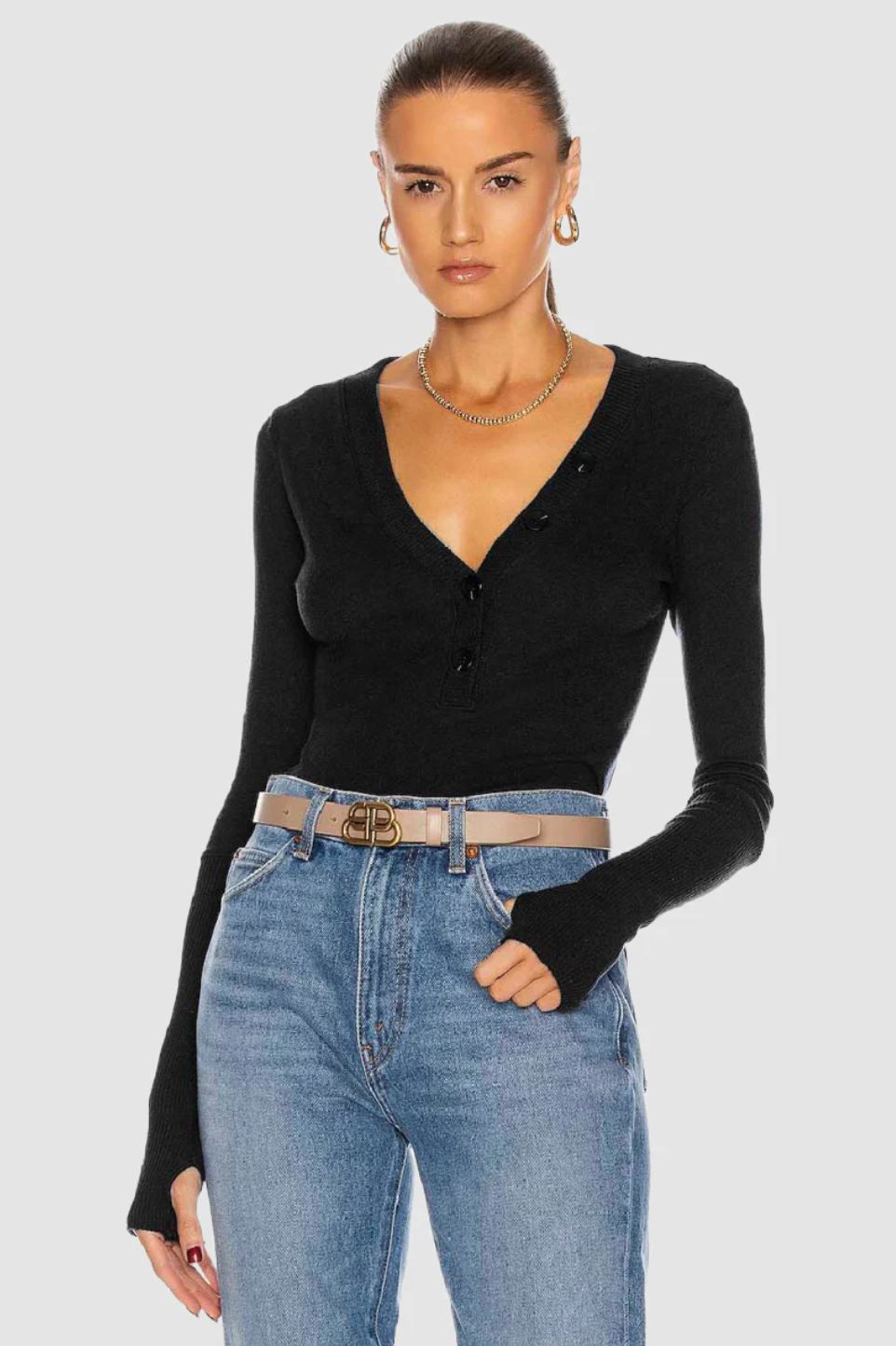Enza Costa Cashmere Cuff Henley