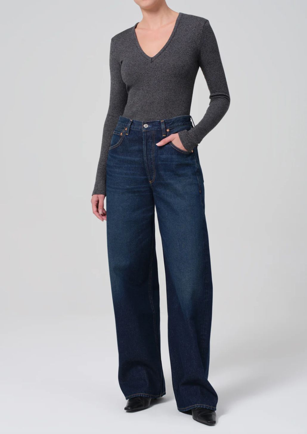 Citizens of Humanity Emma Top in Heathered Black