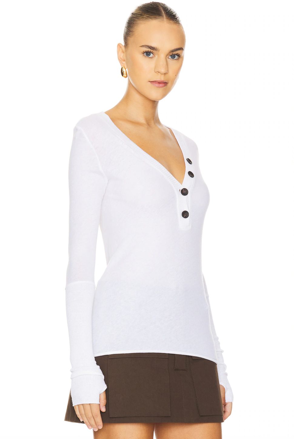 Enza Costa Cashmere Cuff Henley