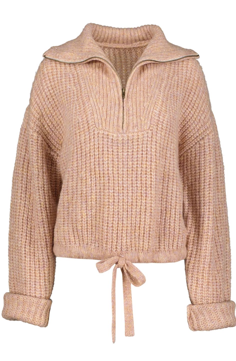 Bishop + Young Cozy Quarter Zip Sweater in Chai