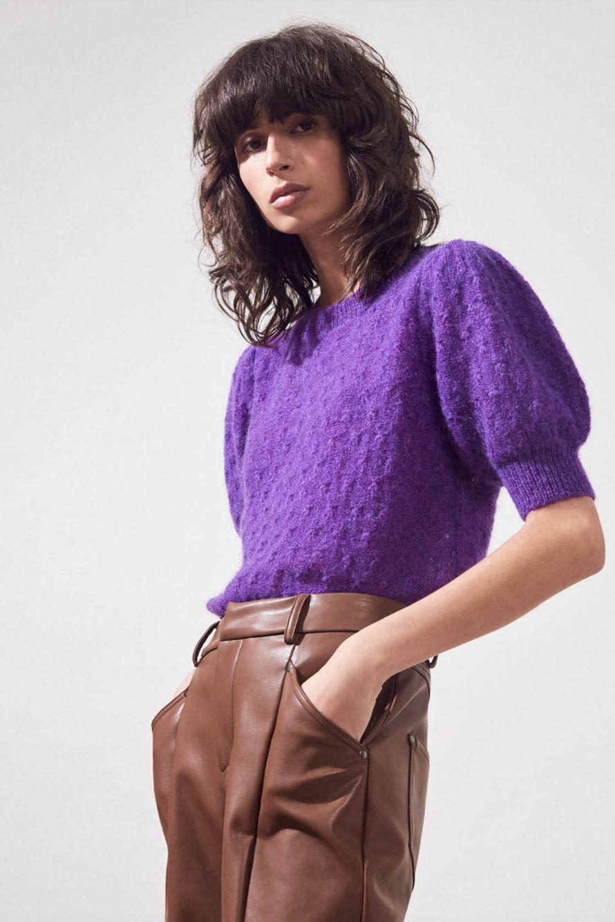 Suncoo Pensee Pullover Sweater in Violet