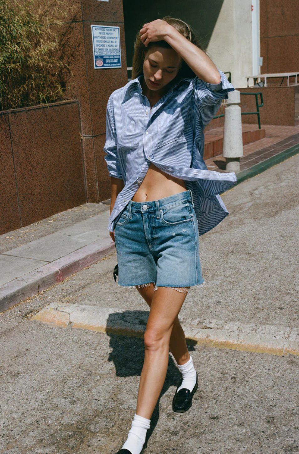 AMO Ruth Oversized Shirt Blue Stripe