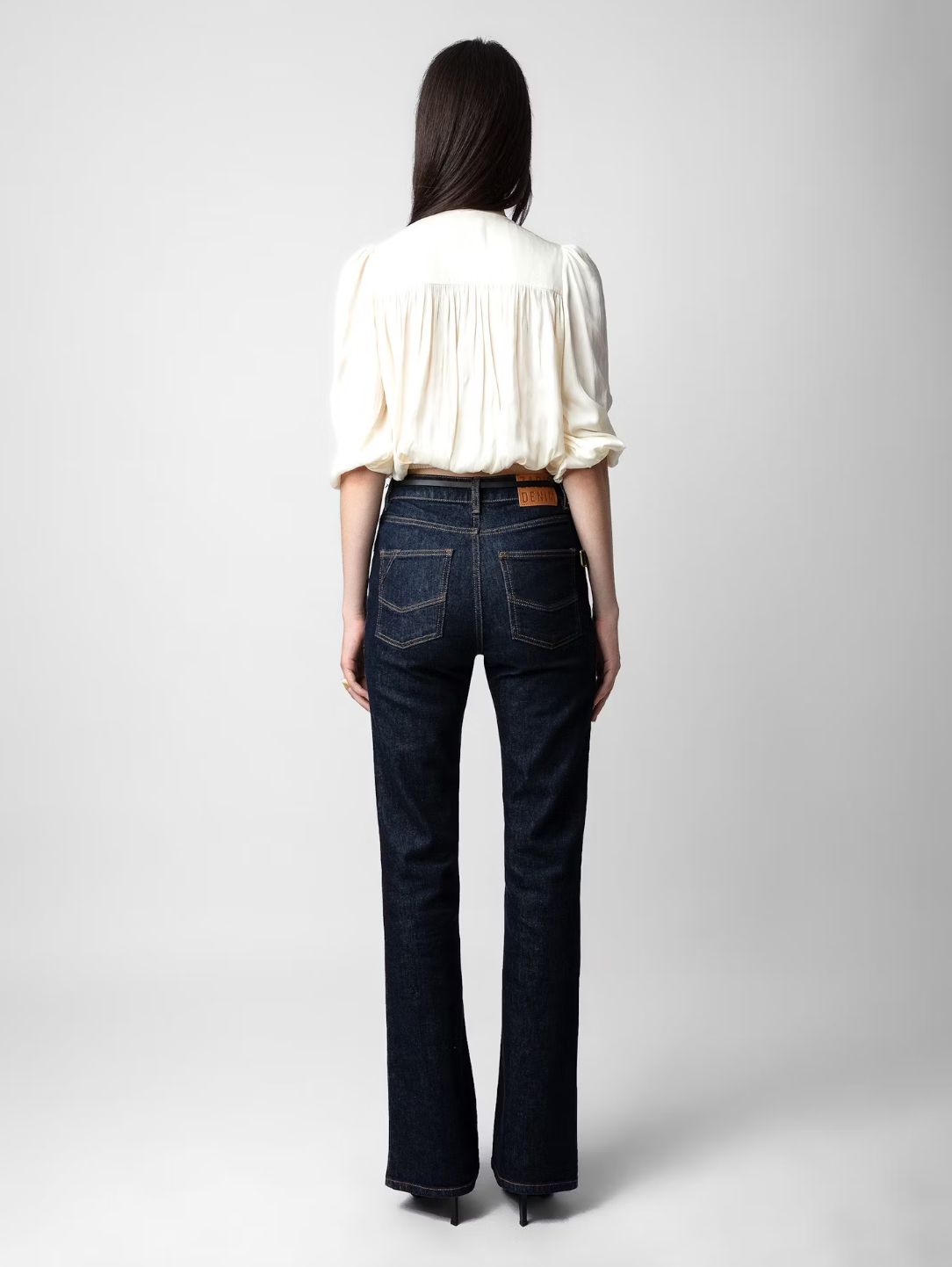 Zadig  &amp; Voltaire Tyfon Draped Satin Blouse in Ivory