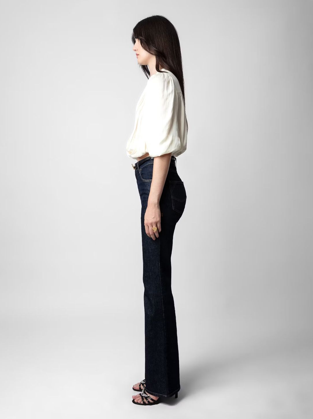 Zadig  &amp; Voltaire Tyfon Draped Satin Blouse in Ivory