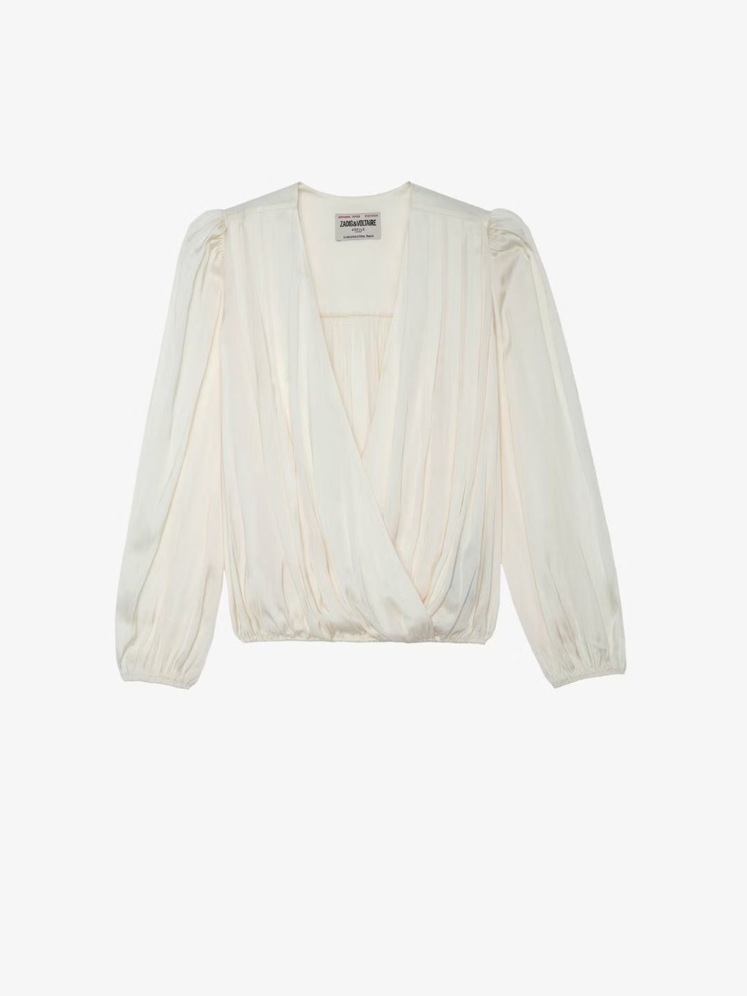 Zadig  &amp; Voltaire Tyfon Draped Satin Blouse in Ivory