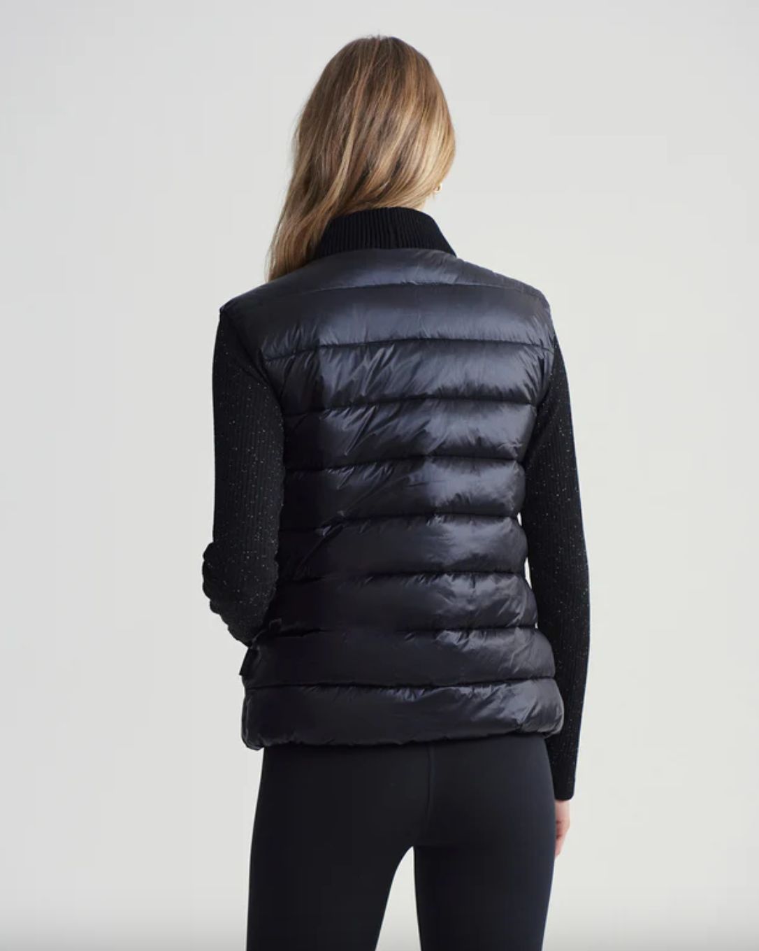 Varley Colwyn Combo Boxy Puffer Vest in Black
