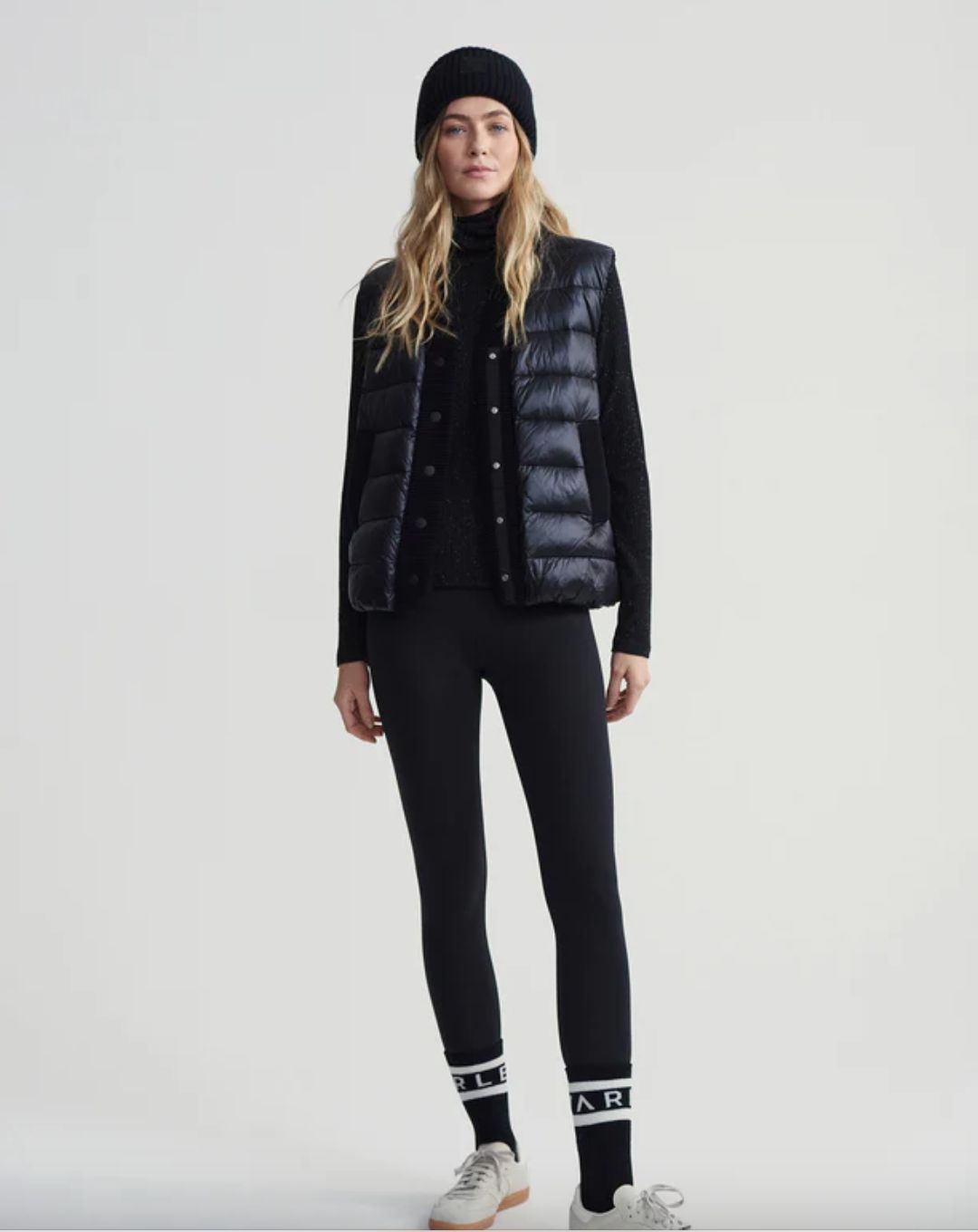 Varley Colwyn Combo Boxy Puffer Vest in Black