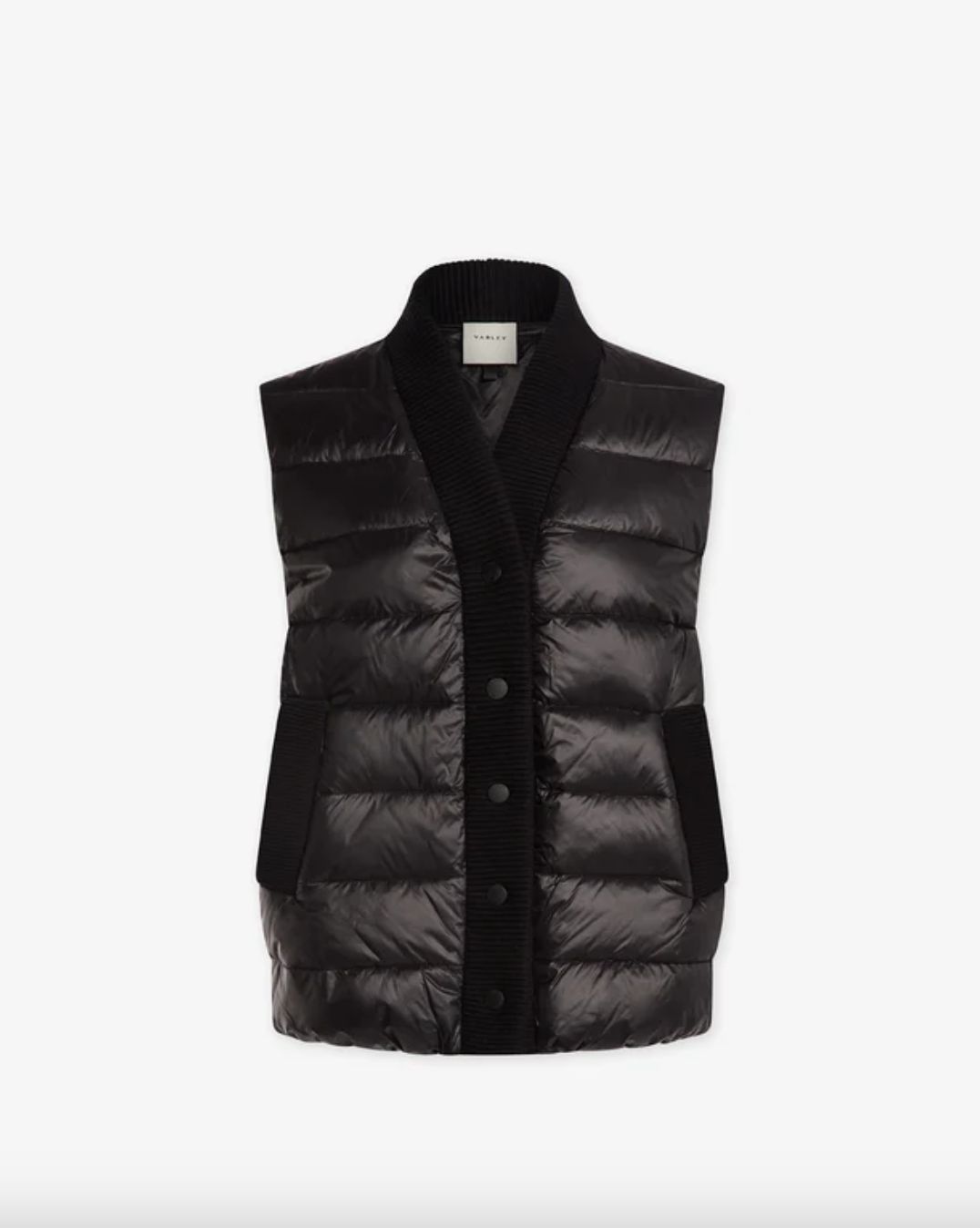 Varley Colwyn Combo Boxy Puffer Vest in Black