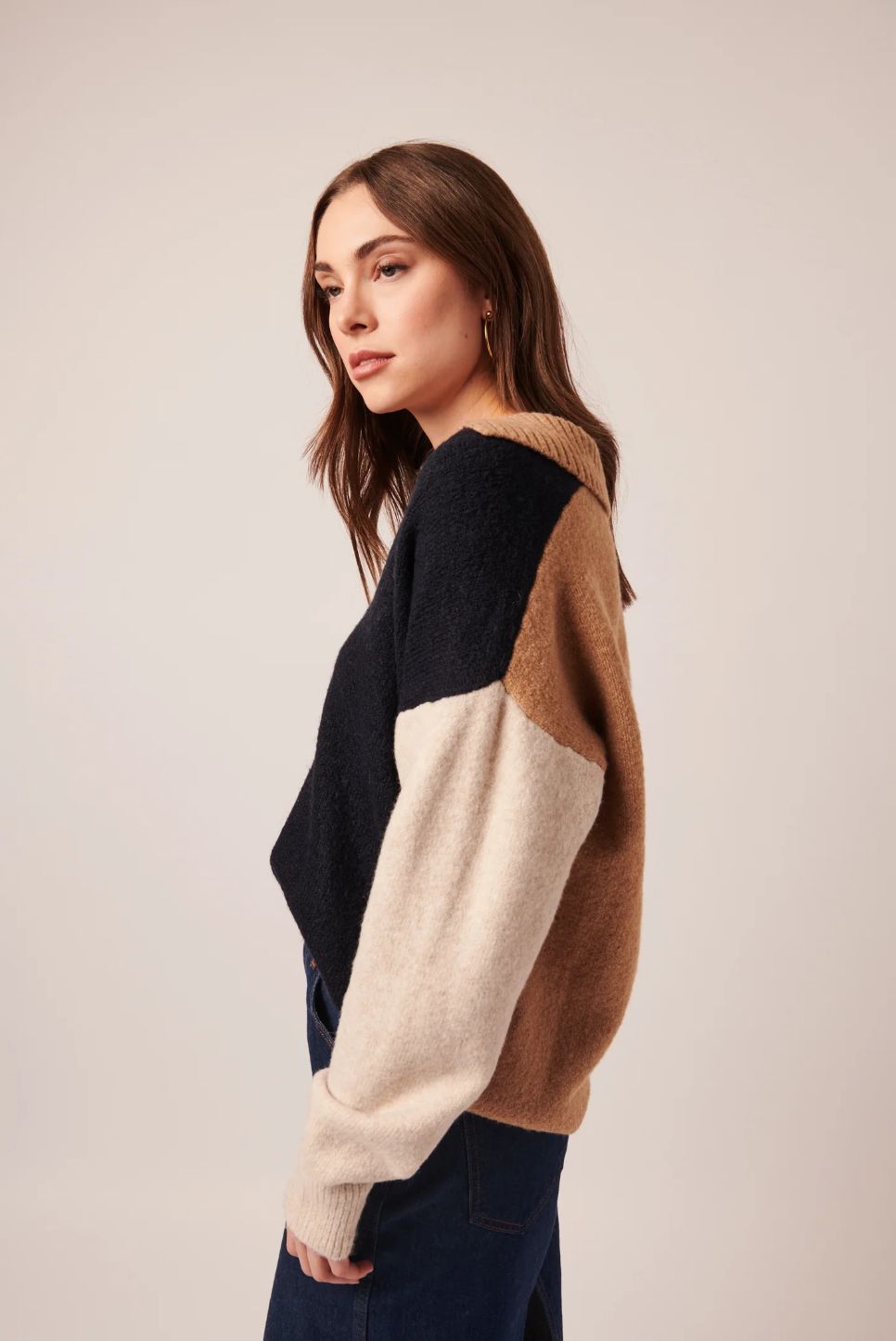 LINE Raelyn Color Block Collar Sweater