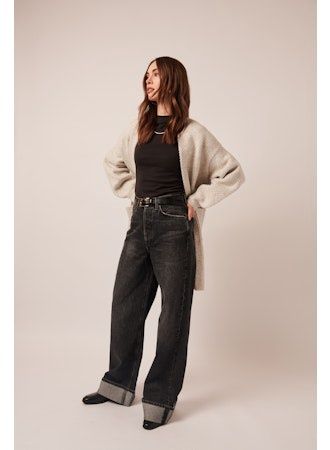LINE Shiloh Long Open Cardigan in Mineral