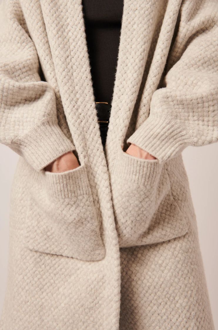 LINE Shiloh Long Open Cardigan in Mineral