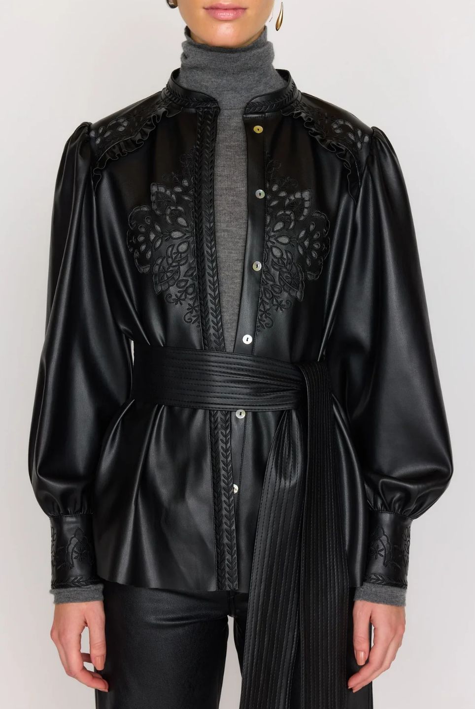Christy Lynne Irina Vegan Leather Jacket in Black