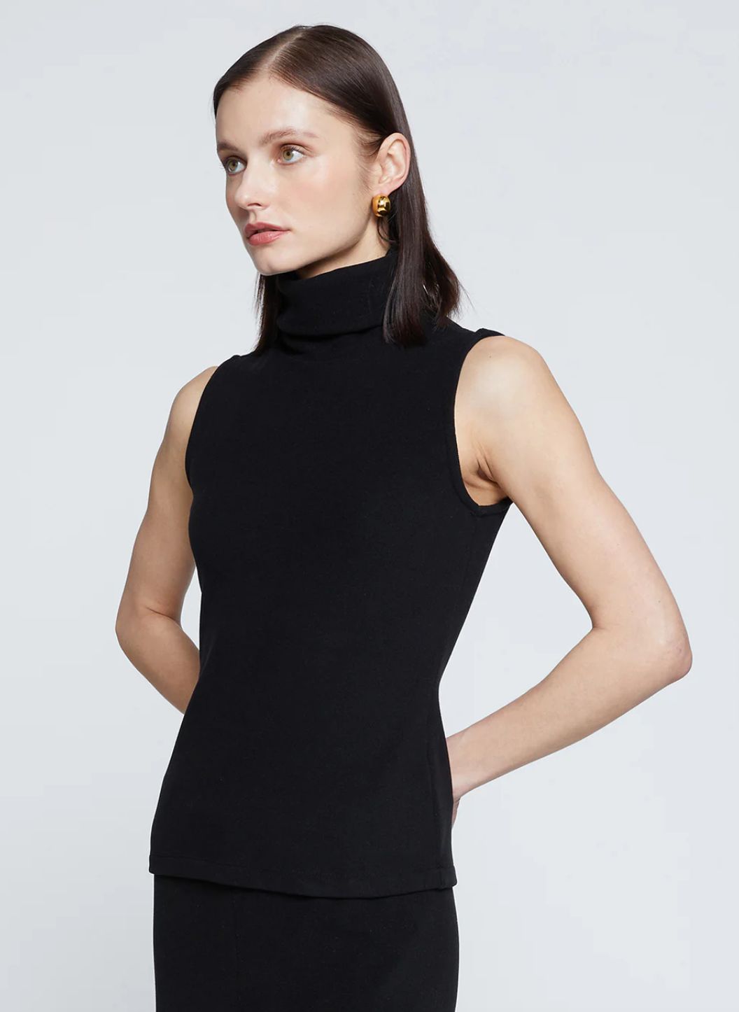 Stateside HoneyLuxe Sleeveless Turtleneck in Black