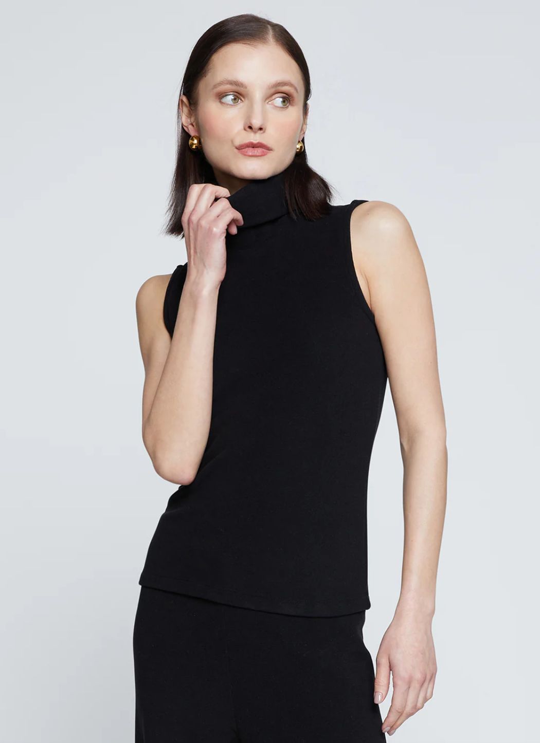 Stateside HoneyLuxe Sleeveless Turtleneck in Black