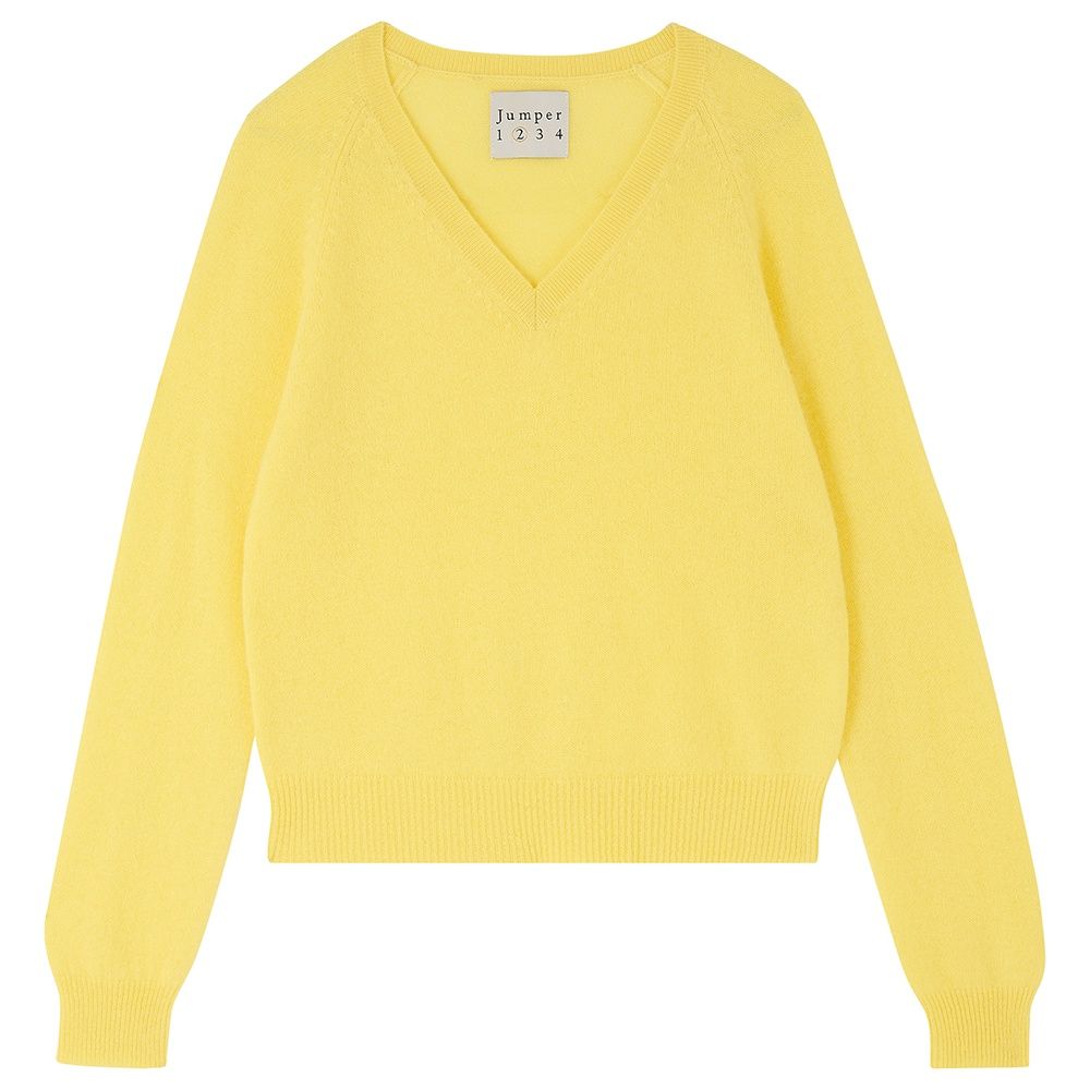 Jumper Bright Yellow Crop Vee Sweater